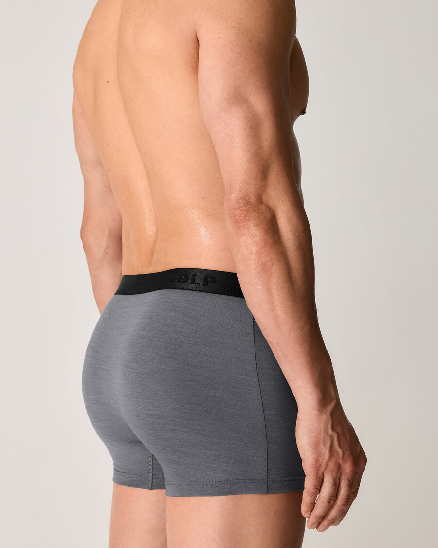 3 × mens merino blend boxer brief in grey melange shop now — cdlp