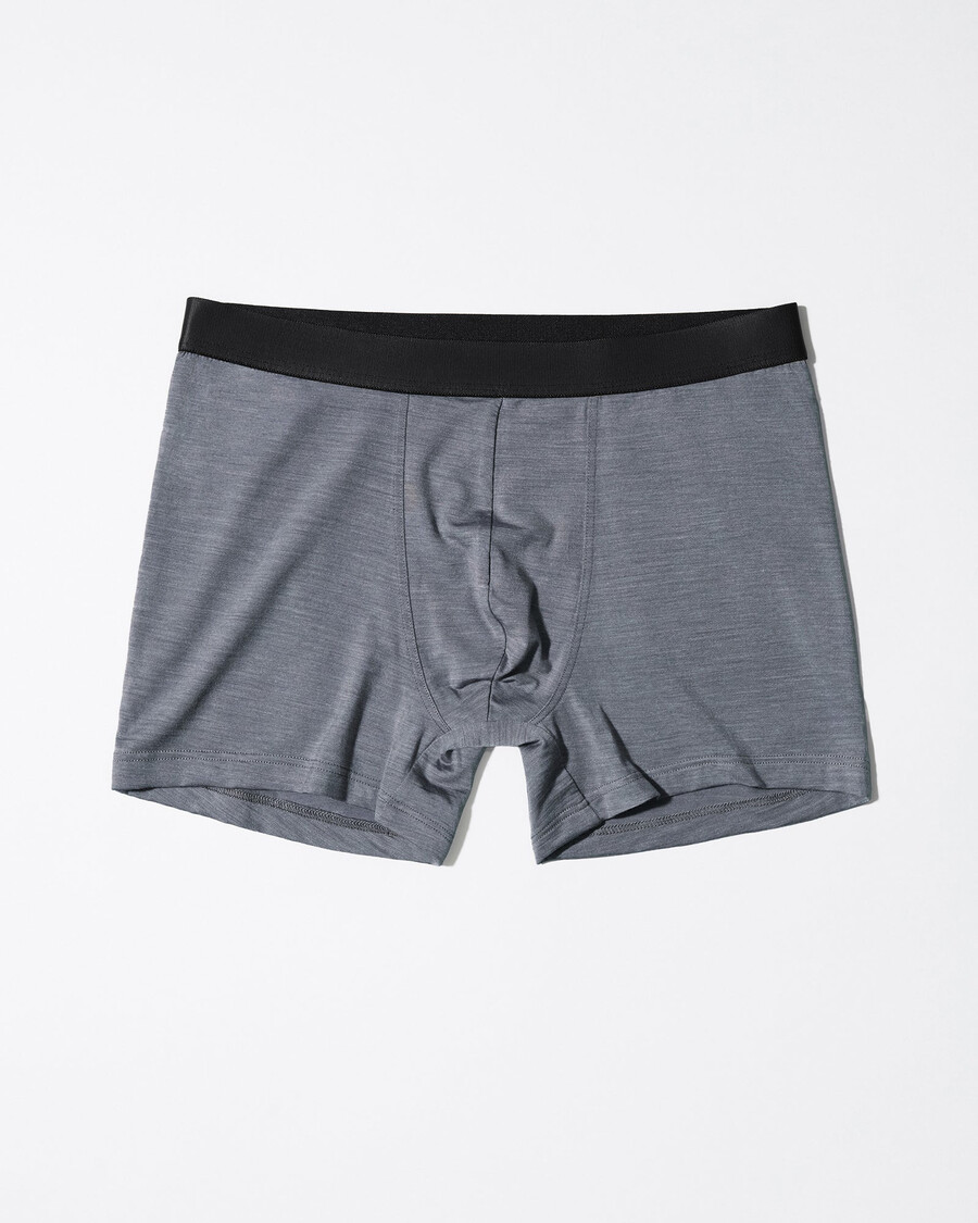 3 × mens merino blend boxer brief in grey melange shop now — cdlp