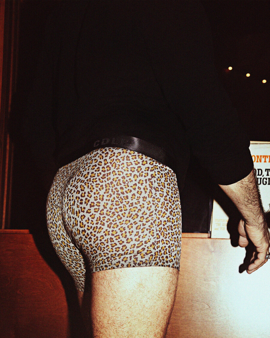 12 × mens boxer brief in black white mocca leopard shop now — cdlp