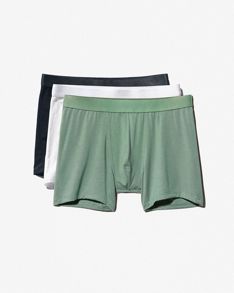 3 × mens boxer brief in black white sage shop now — cdlp