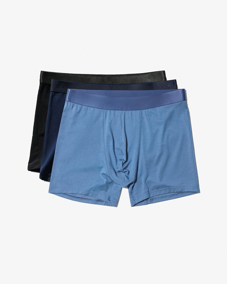 3 × mens boxer brief in black dark navy azure blue shop now — cdlp