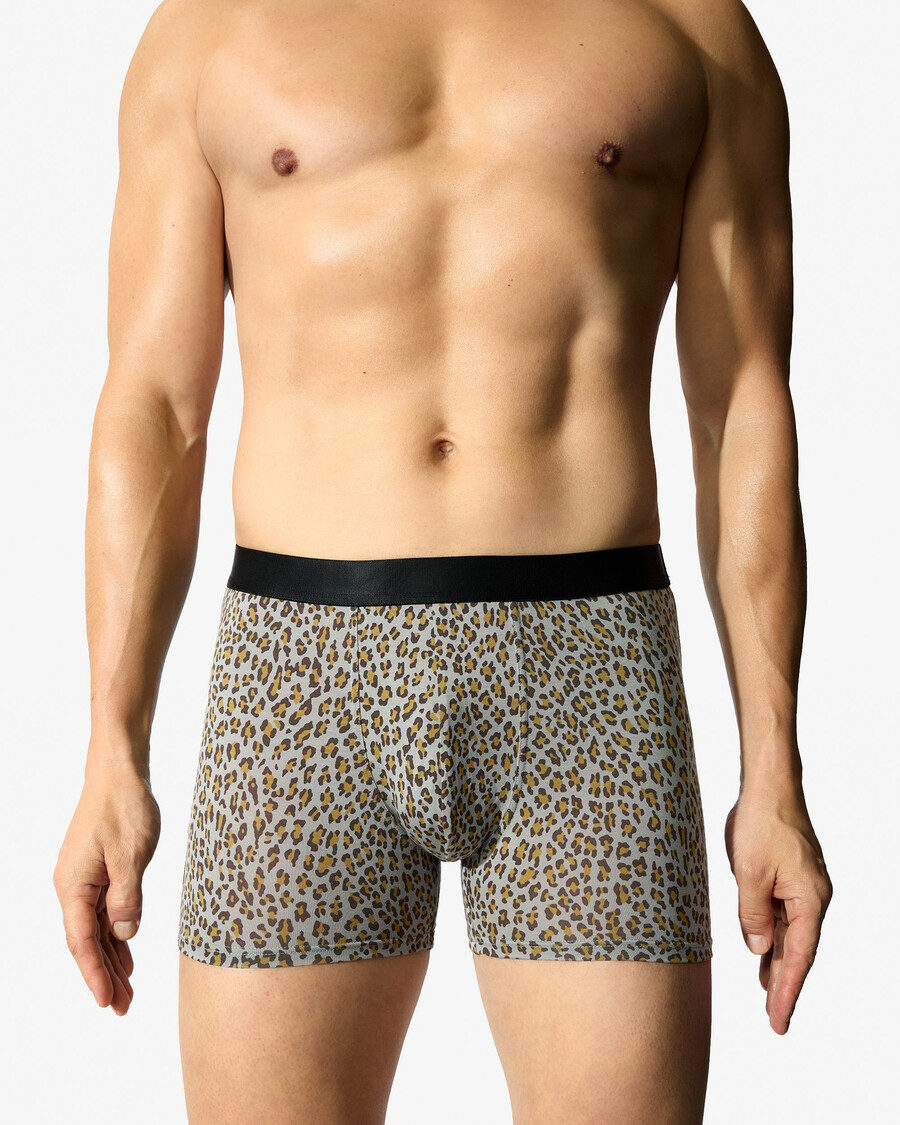 3 × mens boxer brief in black white mocca leopard shop now — cdlp