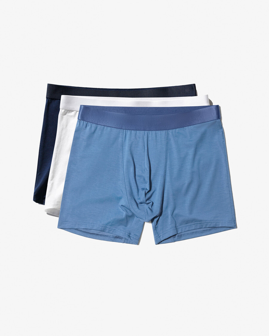 3 × mens boxer brief in white dark navy azure blue shop now — cdlp