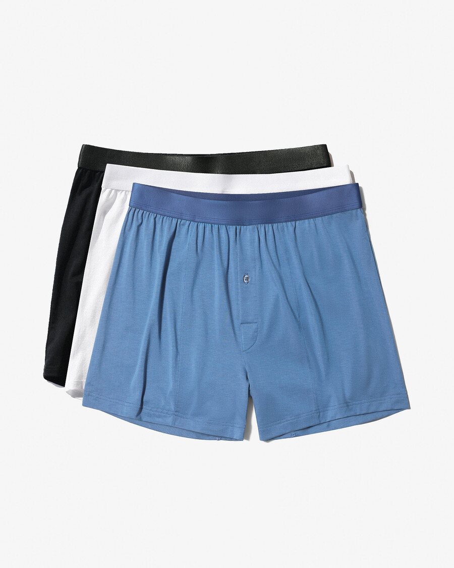 3 × mens boxer shorts in black white azure blue shop now — cdlp
