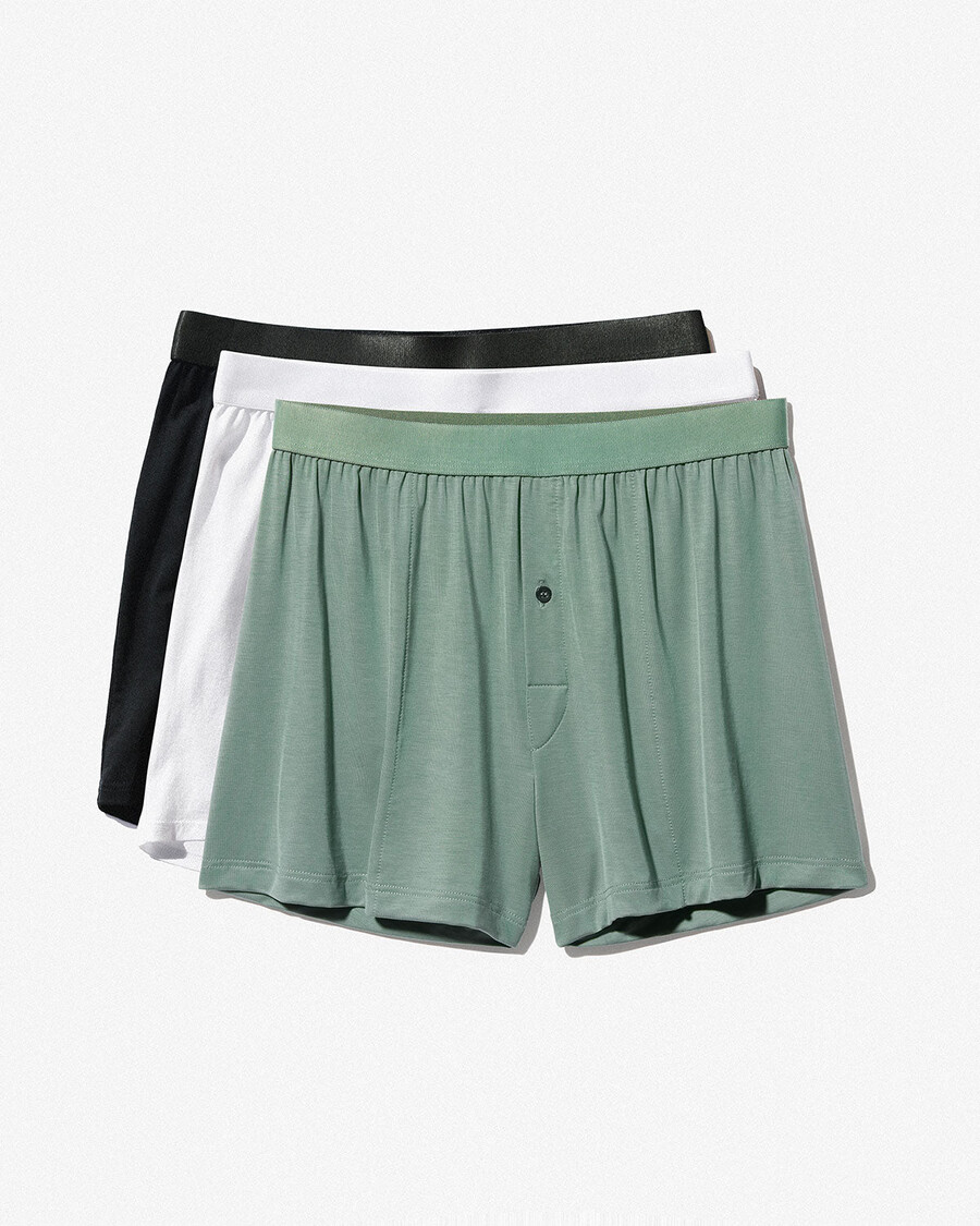 12 × mens boxer shorts in black white sage shop now — cdlp