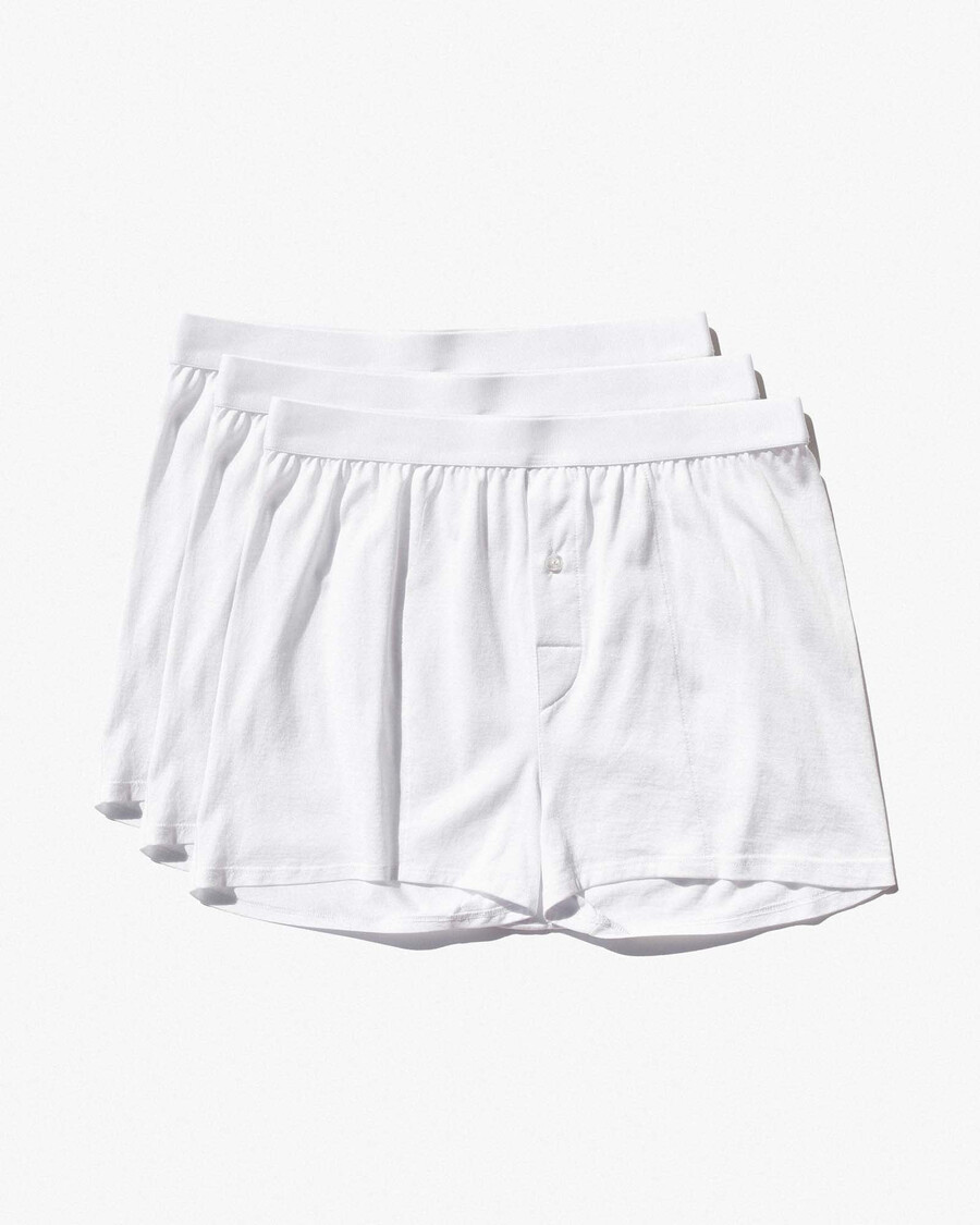 3 × mens boxer shorts in white shop now — cdlp