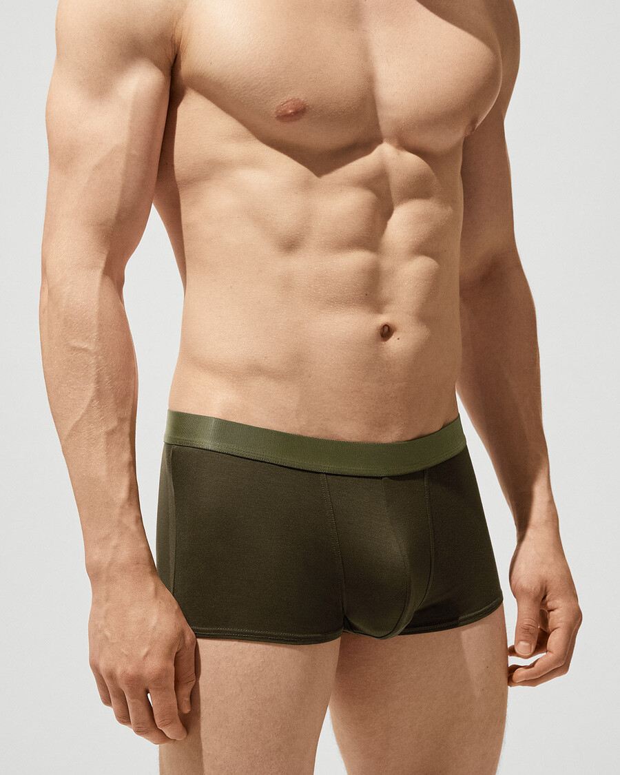 3 × mens boxer trunk in black white olive green shop now — cdlp