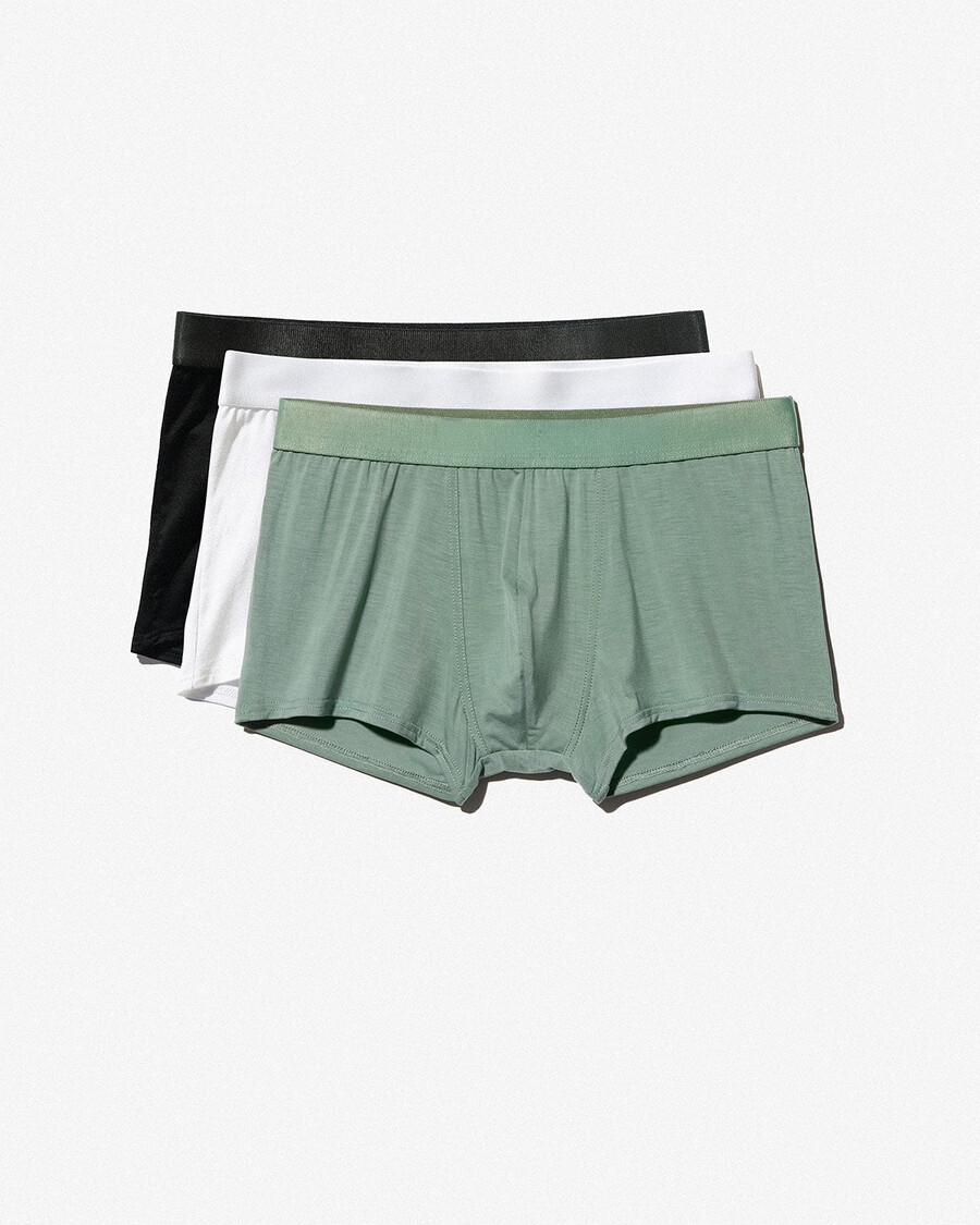 3 × mens boxer trunk in black white sage shop now — cdlp