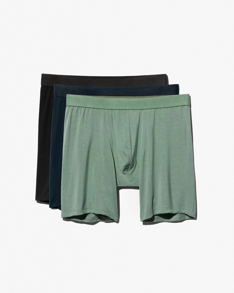 3 × mens boxer brief long in black dark navy sage shop now — cdlp
