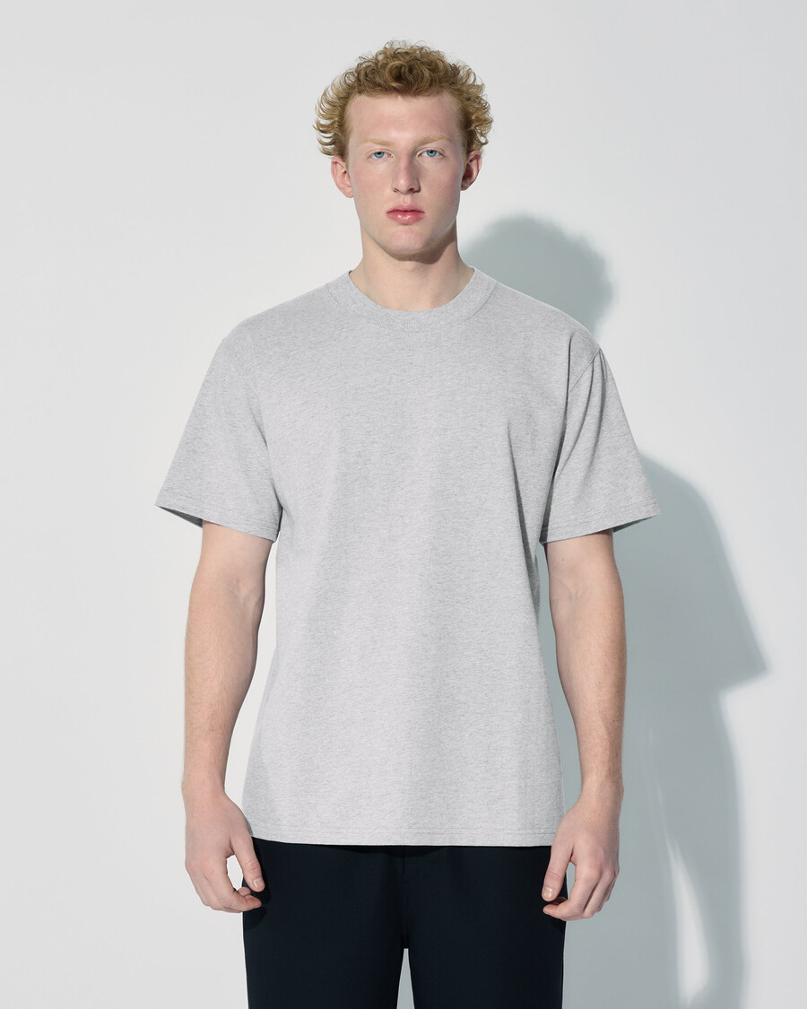 mens cotton relaxed t-shirt in grey melange shop now — cdlp