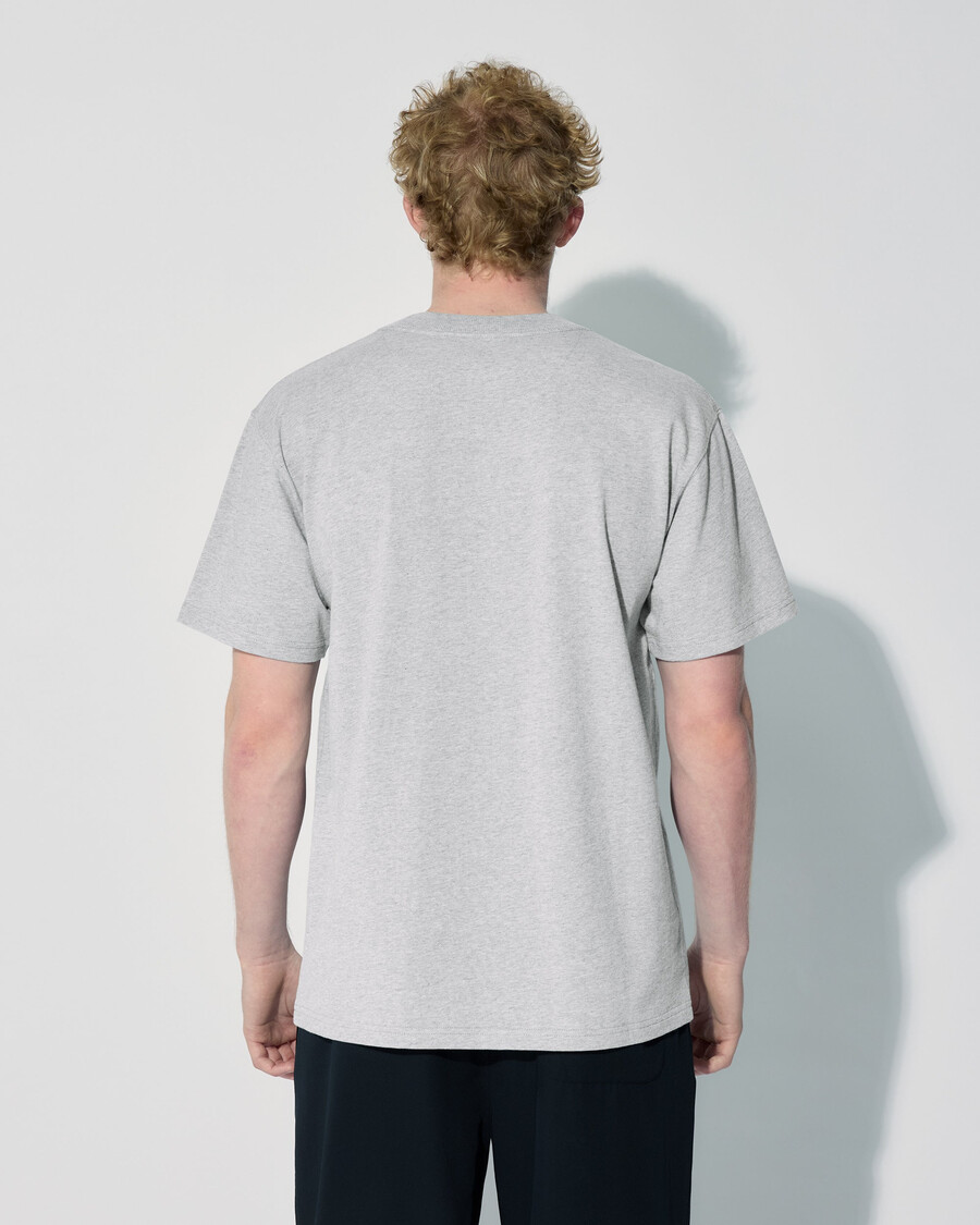 mens cotton relaxed t-shirt in grey melange shop now — cdlp