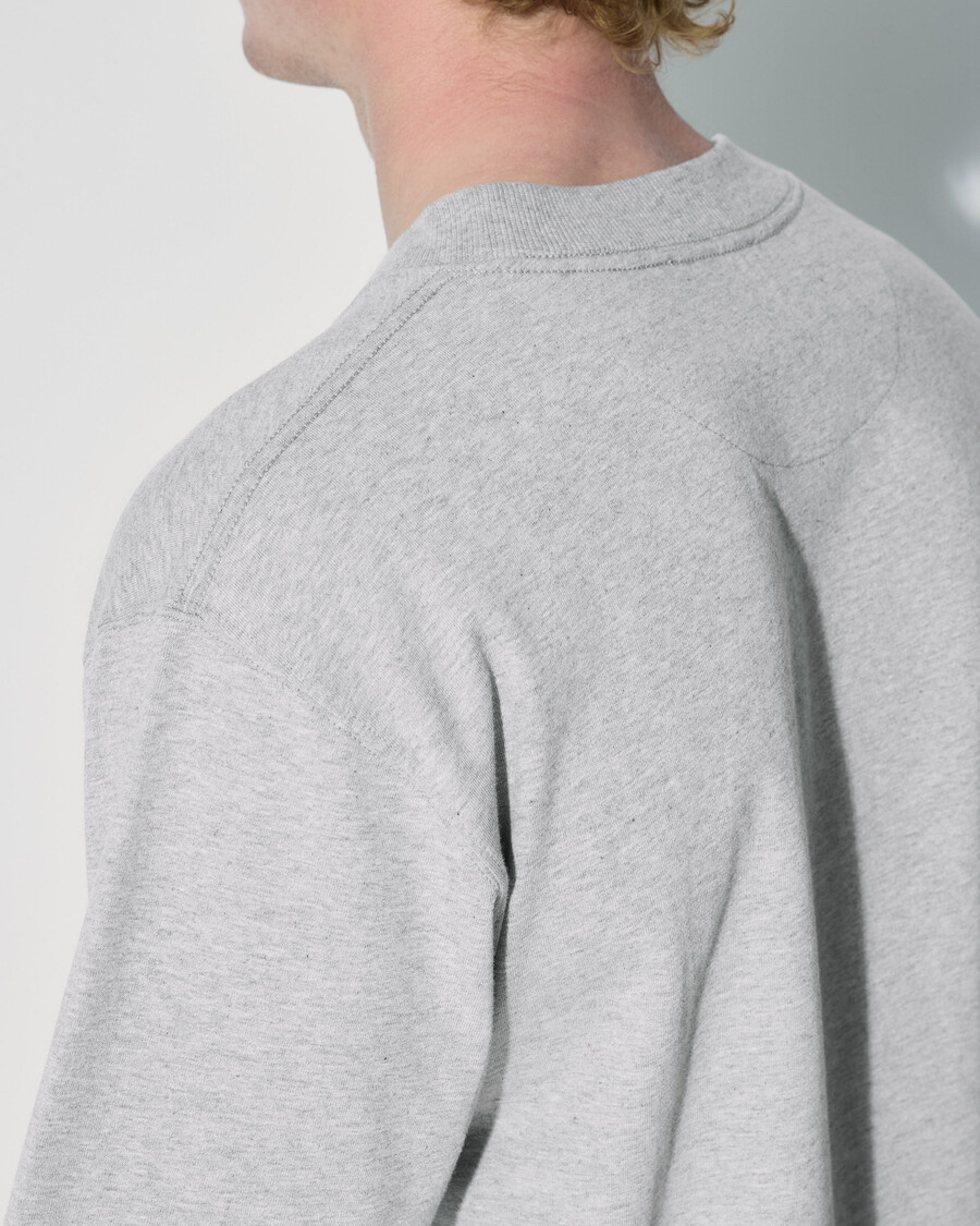 mens cotton relaxed t-shirt in grey melange shop now — cdlp