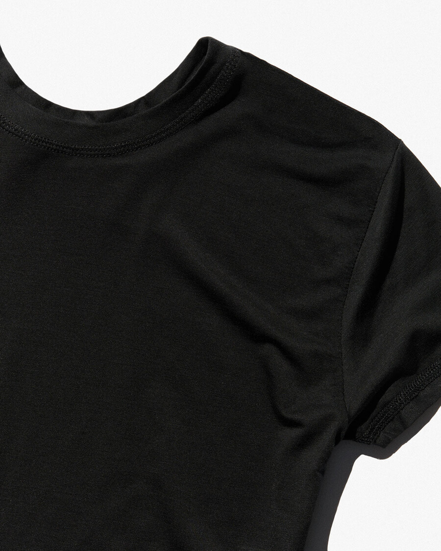 womens lightweight short sleeve dress in black shop—cdlp