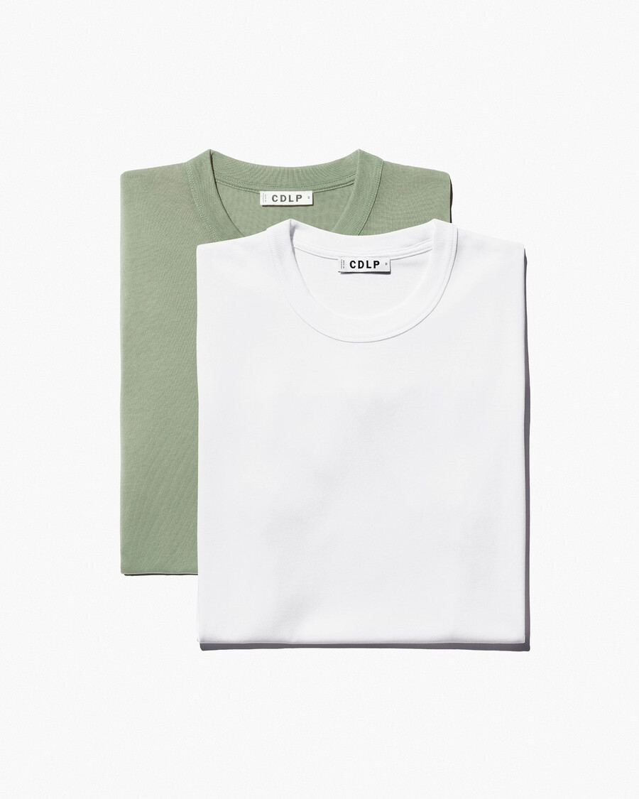 2 × mens heavyweight t-shirt in white sage shop — cdlp