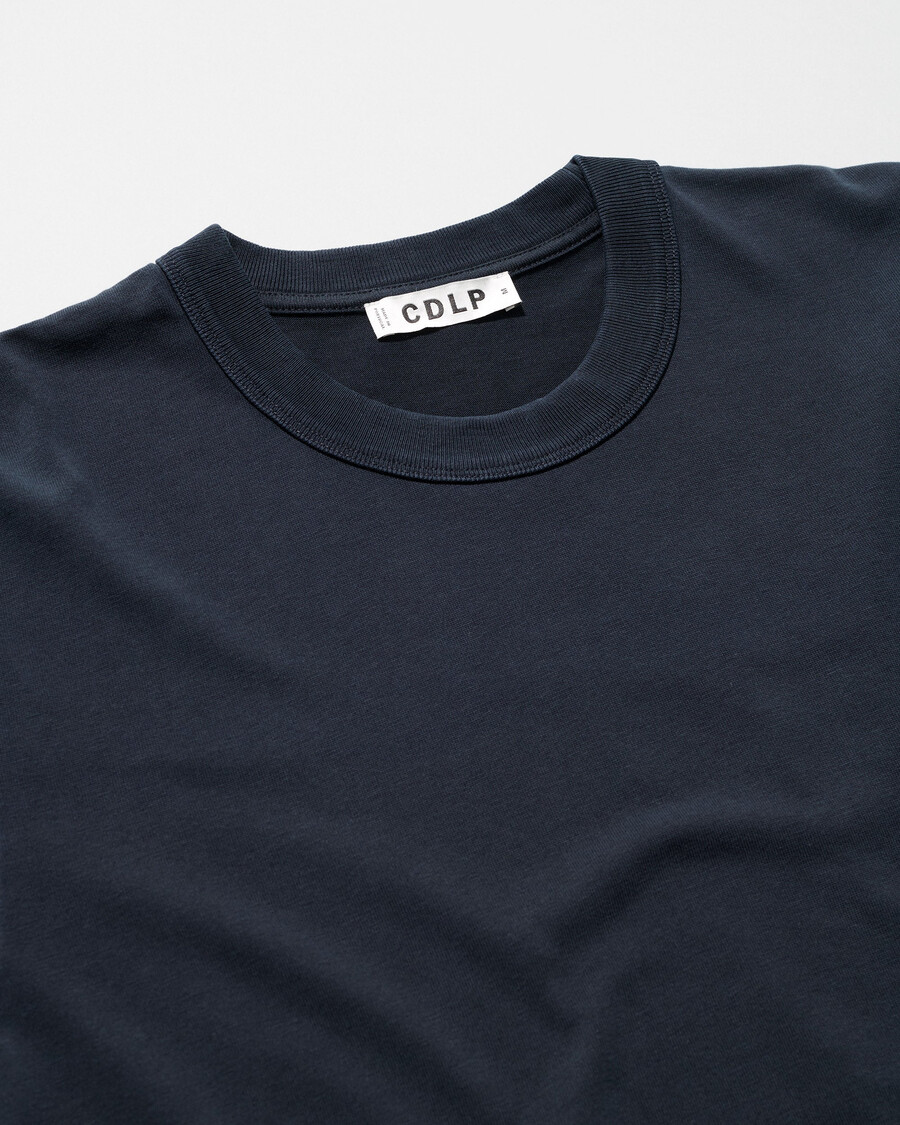 mens heavyweight t-shirt in dark navy shop now — cdlp