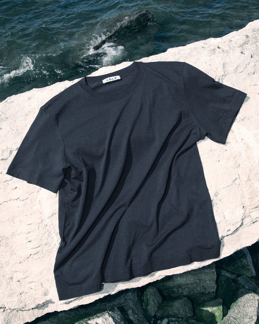 mens heavyweight t-shirt in dark navy shop now — cdlp