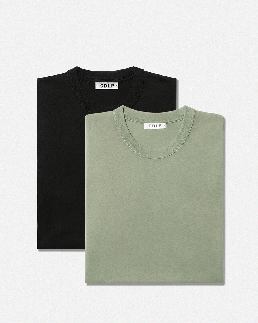 2 × mens heavyweight t-shirt in black sage shop — cdlp