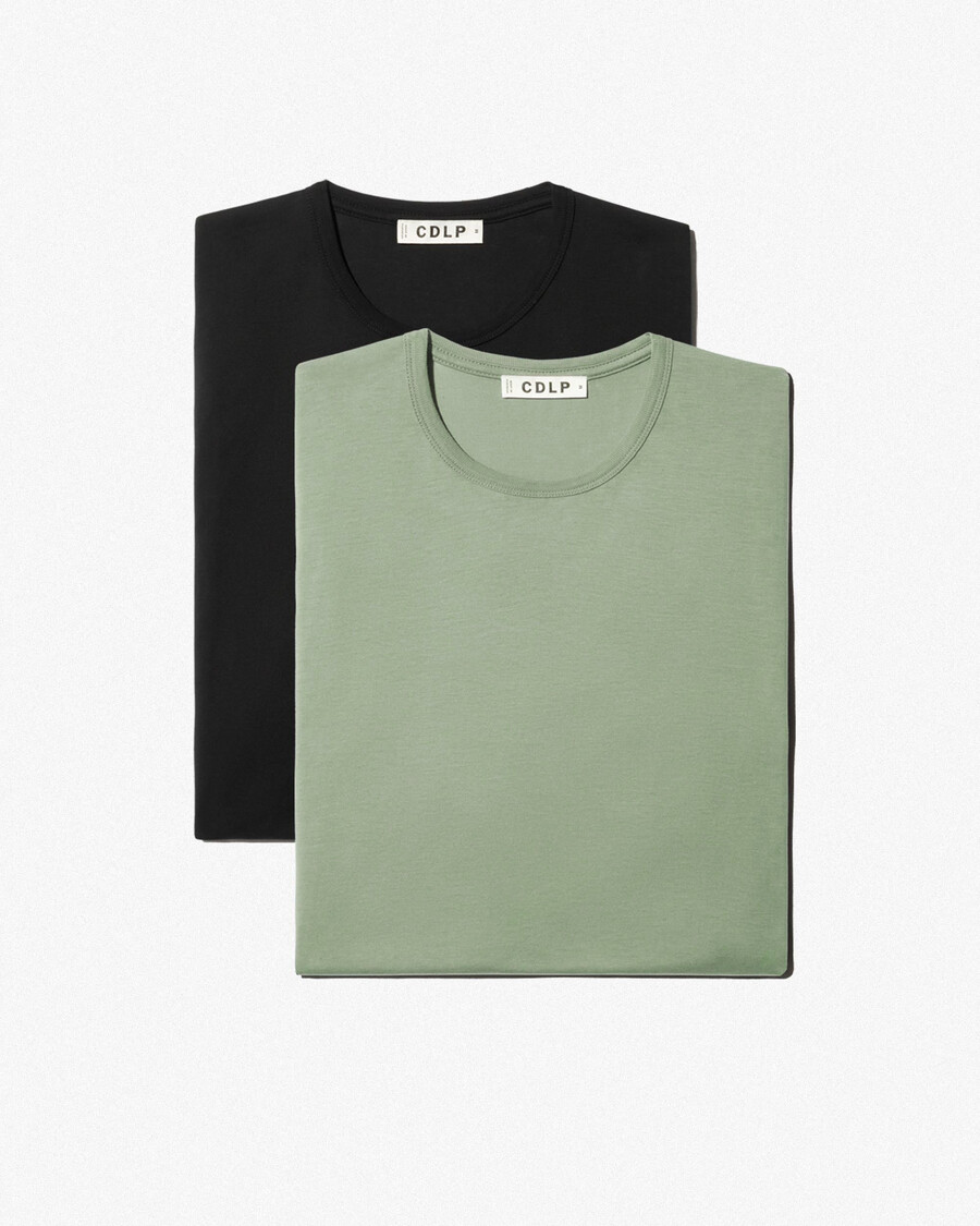 2 x mens lightweight t-shirt in black sage shop — cdlp