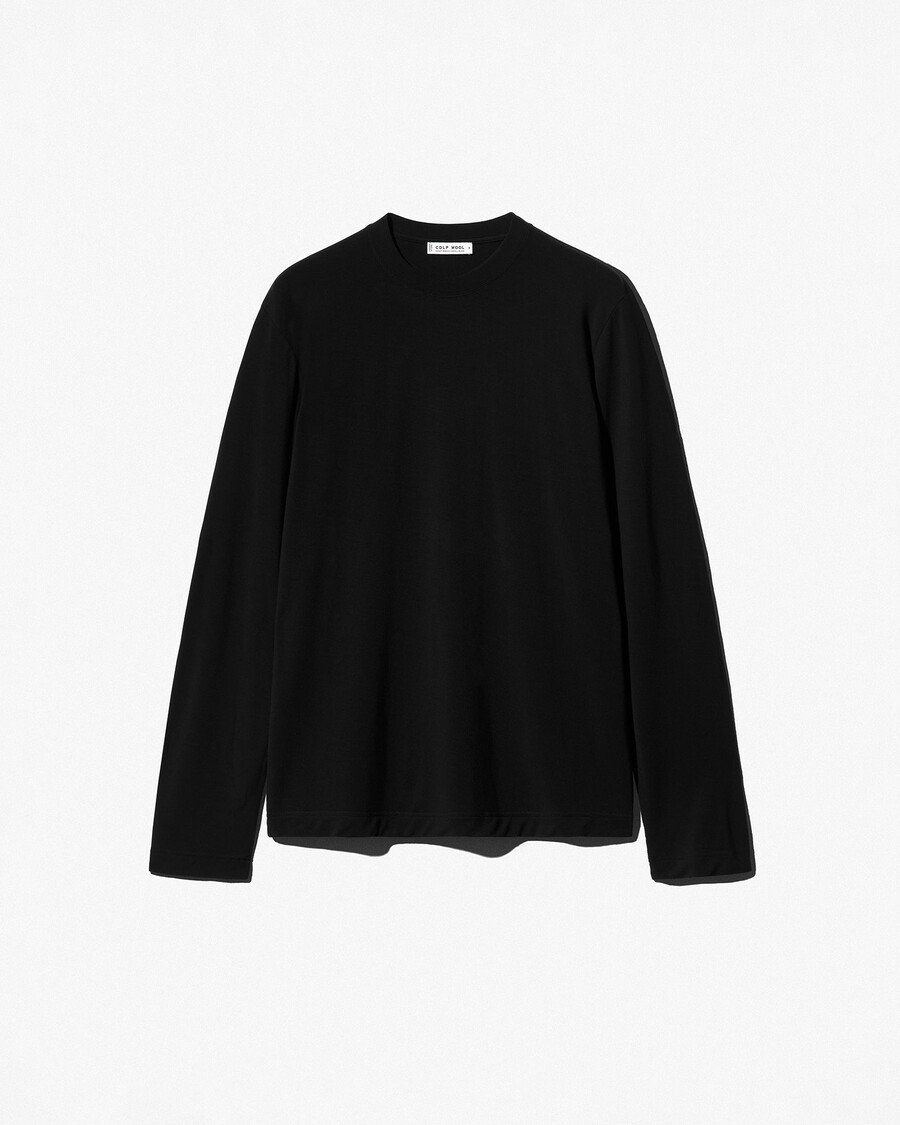 mens merino blend long sleeve t-shirt in black shop—cdlp