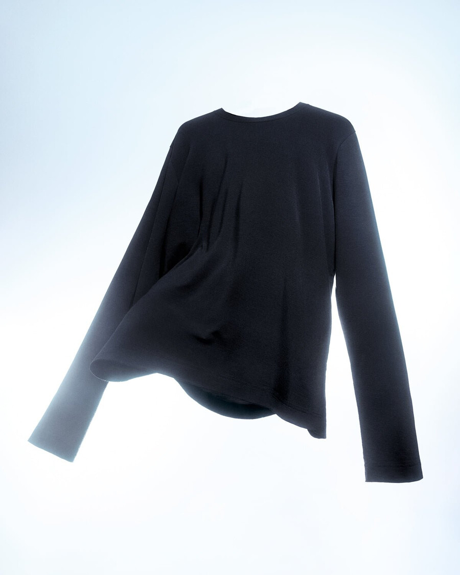mens merino blend long sleeve t-shirt in black shop—cdlp