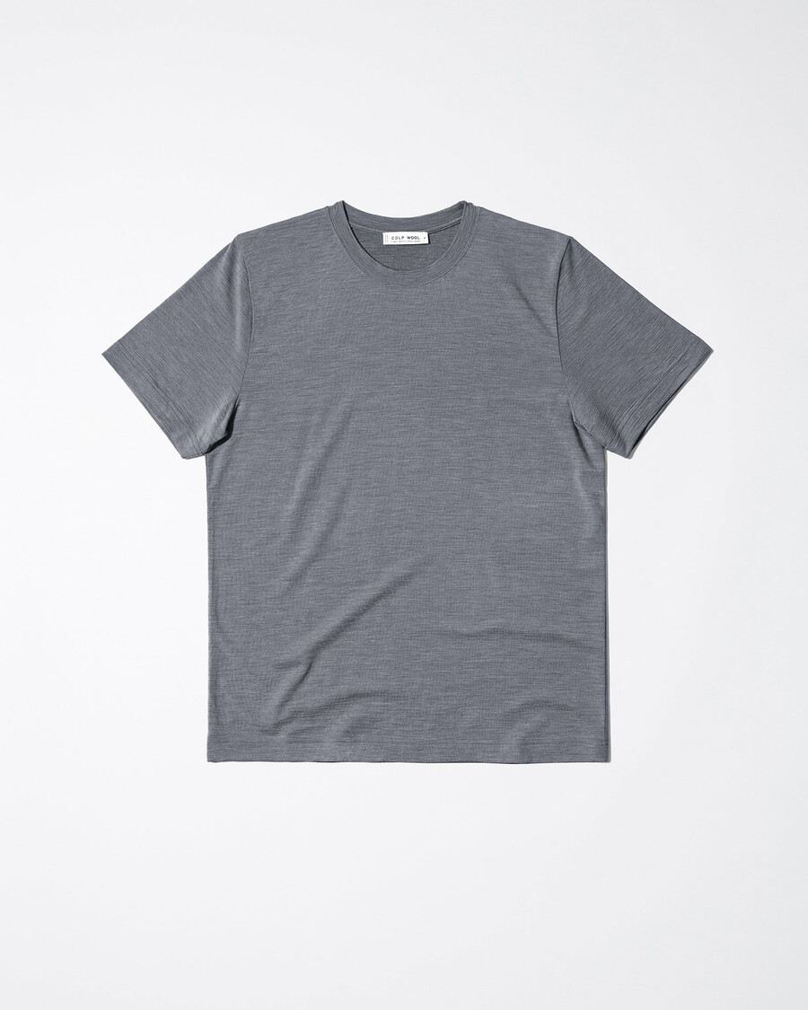 mens merino blend t-shirt in grey melange shop now — cdlp