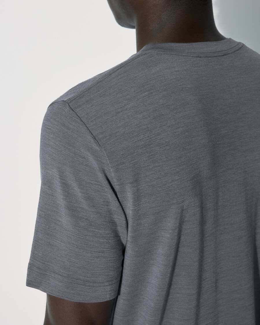 mens merino blend t-shirt in grey melange shop now — cdlp