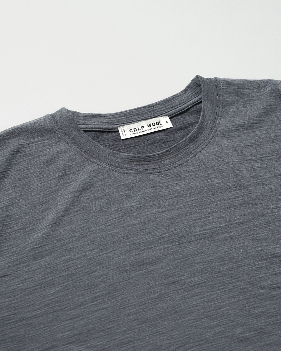 mens merino blend t-shirt in grey melange shop now — cdlp