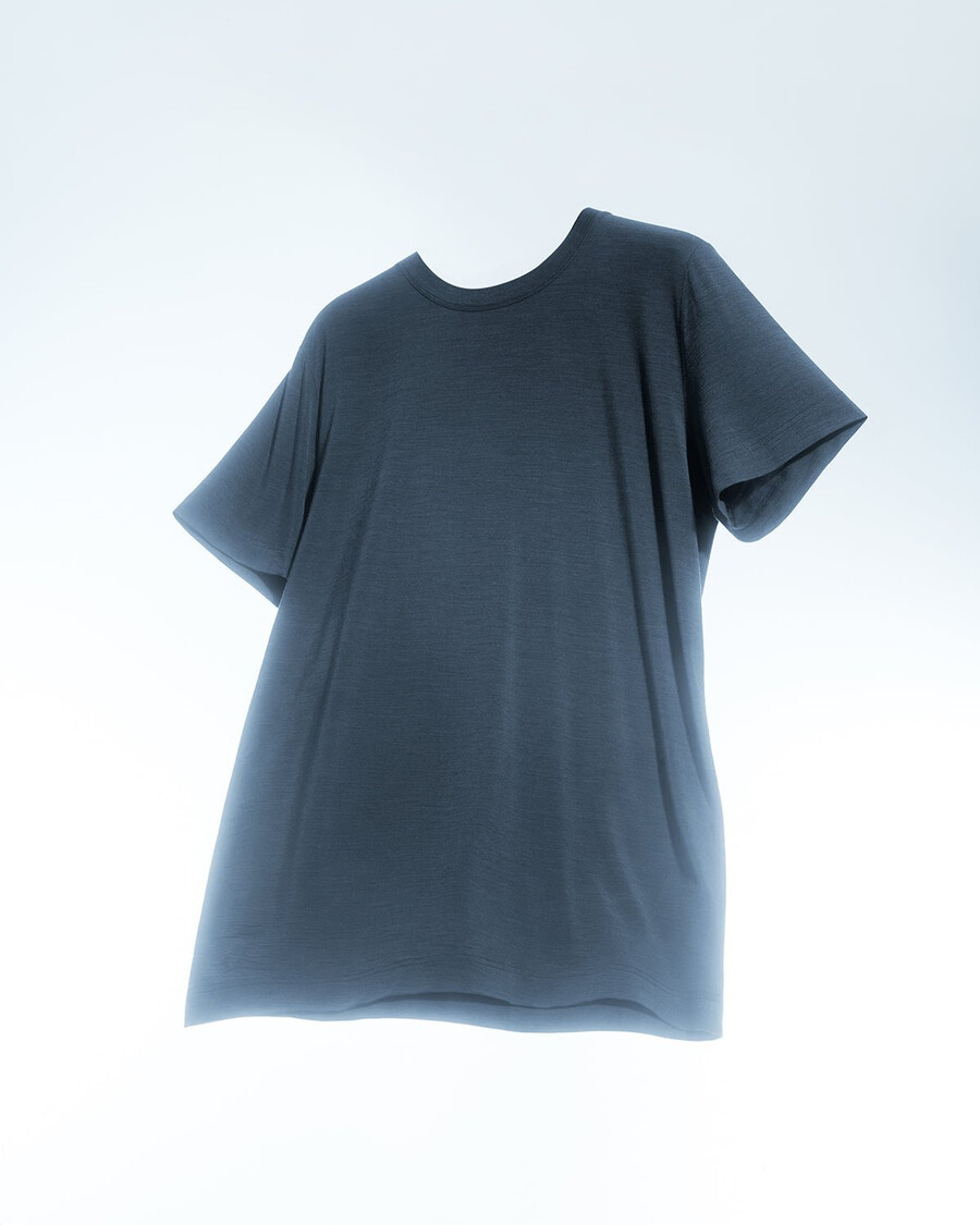 mens merino blend t-shirt in grey melange shop now — cdlp