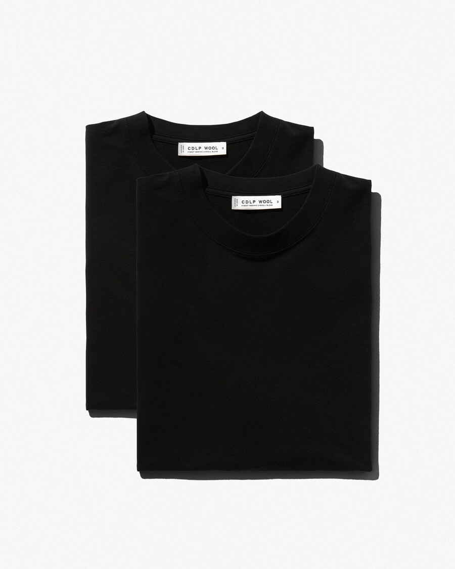2 x mens merino blend t-shirt in black shop now — cdlp