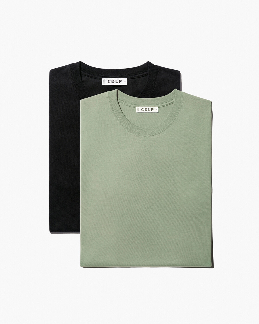 2 x mens midweight t-shirt in black sage shop—cdlp