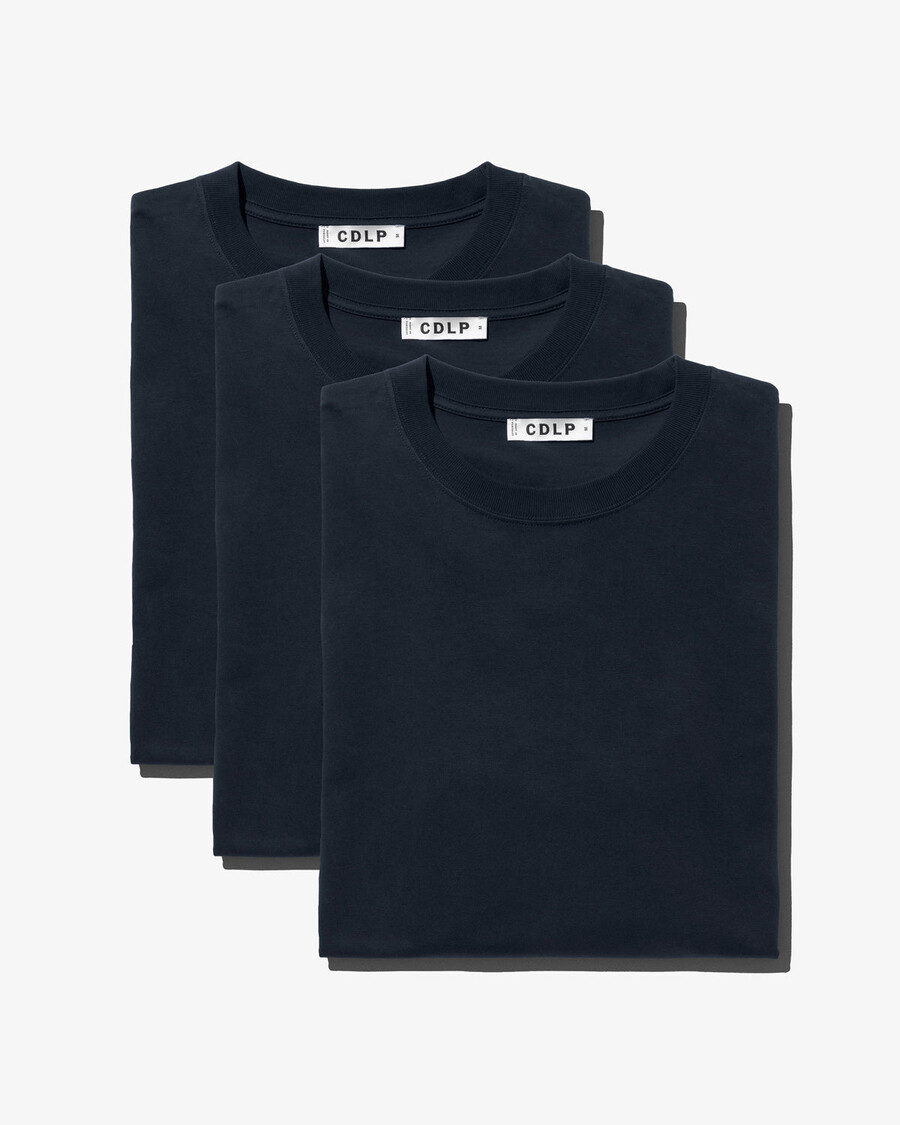 3 x mens midweight t-shirt in dark navy shop now — cdlp