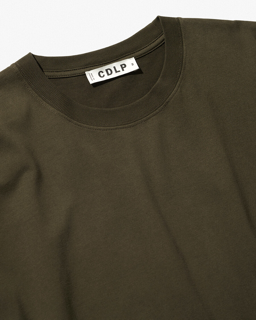 3 × mens midweight t-shirt in black white olive green shop — cdlp