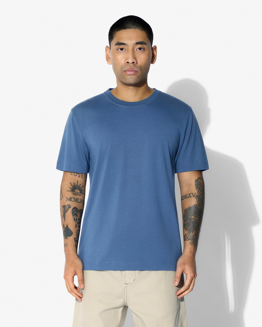 2 x mens midweight t-shirt in white azure blue shop—cdlp