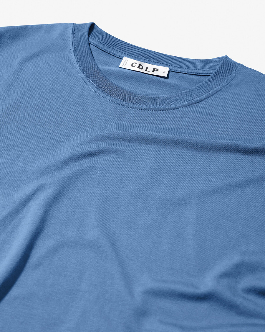 2 x mens midweight t-shirt in white azure blue shop—cdlp