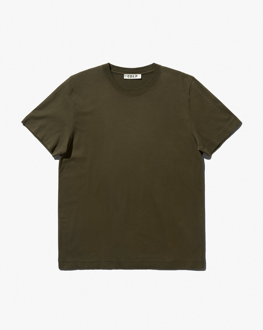 2 x mens midweight t-shirt in white olive green shop—cdlp