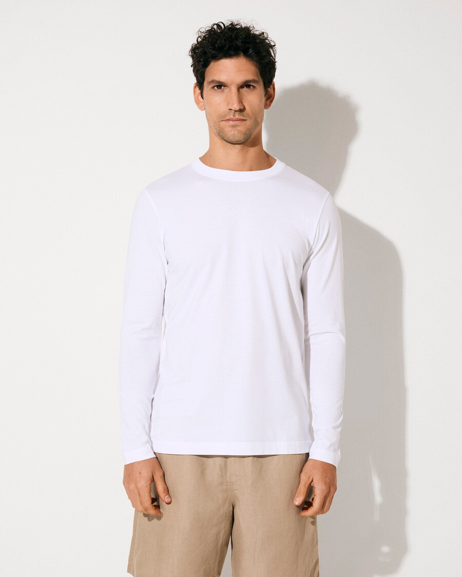 mens midweight long sleeve t-shirt in white shop — cdlp