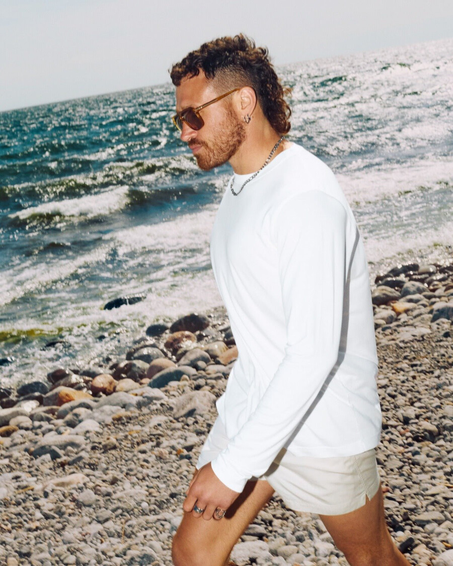 mens midweight long sleeve t-shirt in white shop — cdlp
