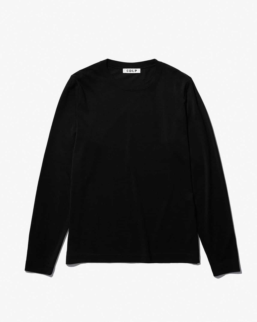 2 x mens midweight long sleeve t-shirt in black white shop — cdlp
