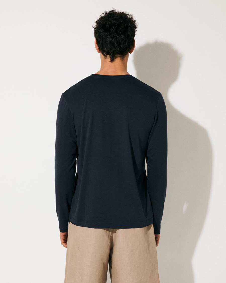mens midweight long sleeve t-shirt in dark navy shop—cdlp