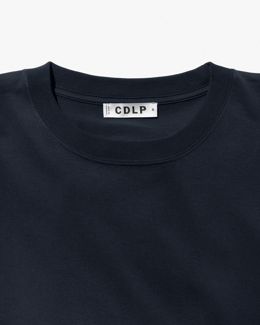 mens midweight long sleeve t-shirt in dark navy shop—cdlp