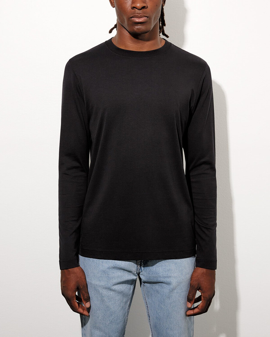 2 x mens midweight long sleeve t-shirt in black dark navy shop—cdlp