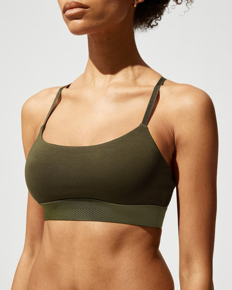 womens scoop bralette in olive green shop now — cdlp