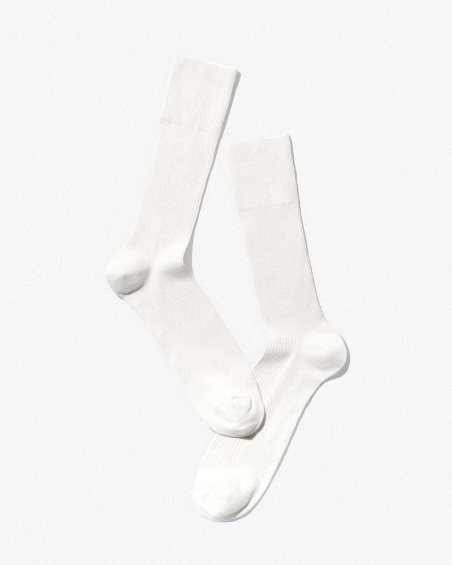 6 x mens mid length cotton rib socks in white shop — cdlp