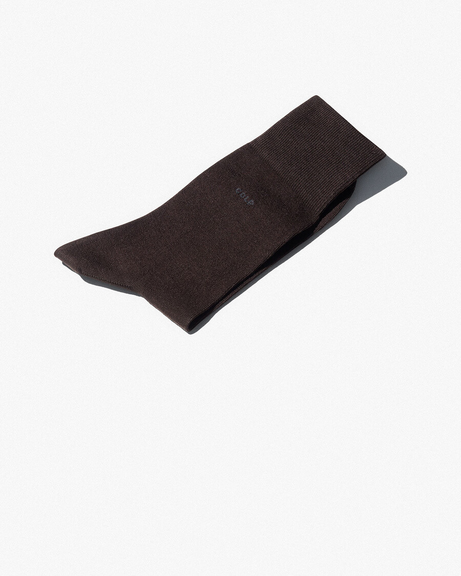 6 x unisex mid length cotton socks in dark brown shop—cdlp