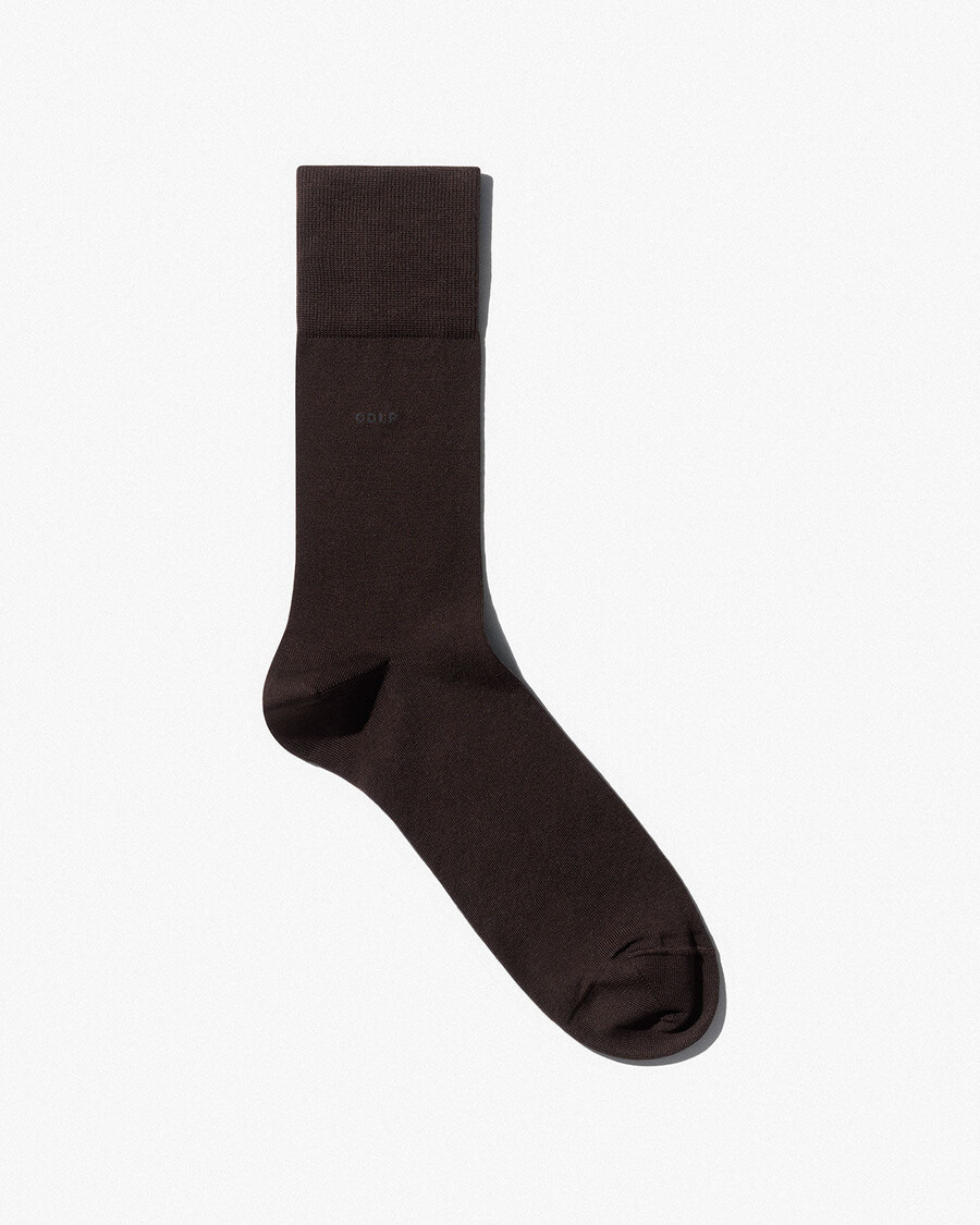 6 x unisex mid length cotton socks in dark brown shop—cdlp