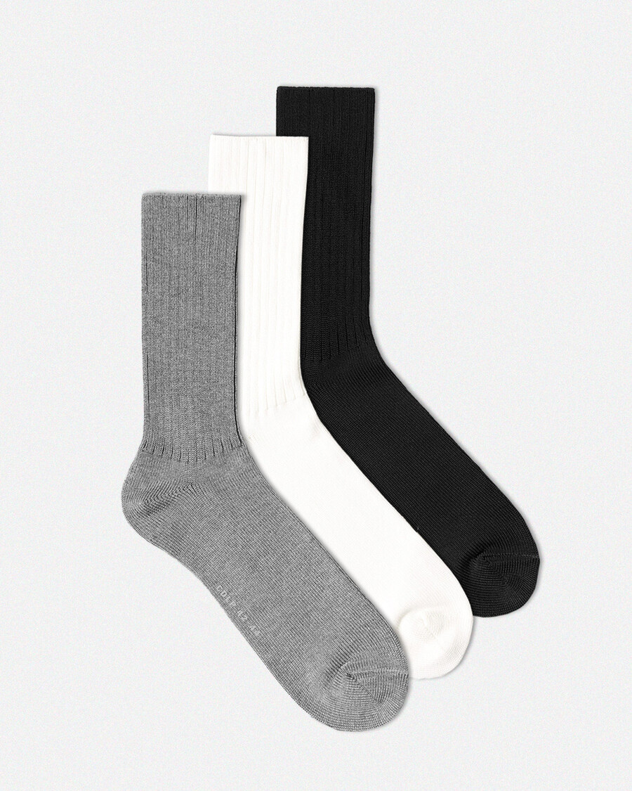 3 x unisex mid length tennis socks in black white grey melange shop — cdlp