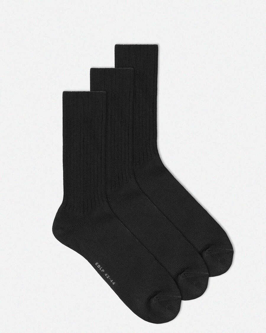 3 x unisex mid length tennis socks in black shop — cdlp