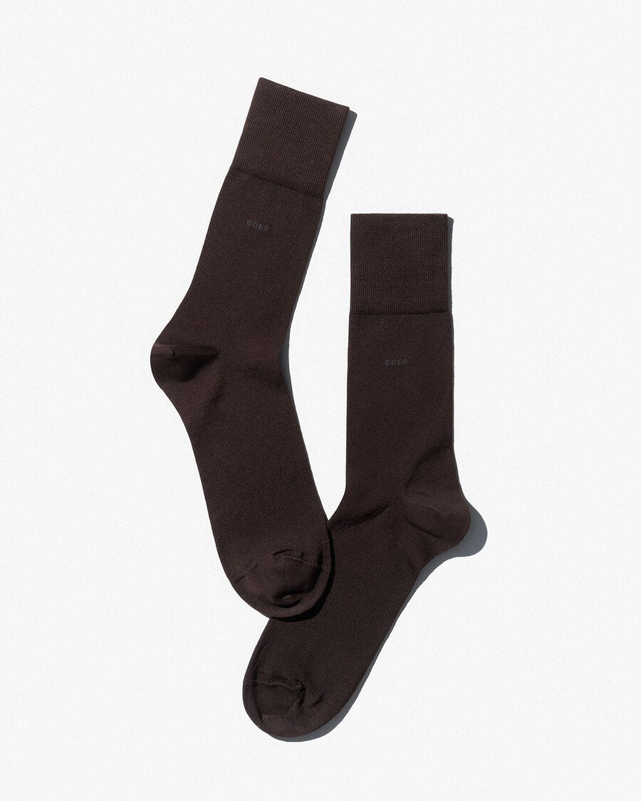 unisex mid length cotton socks in dark brown shop — cdlp