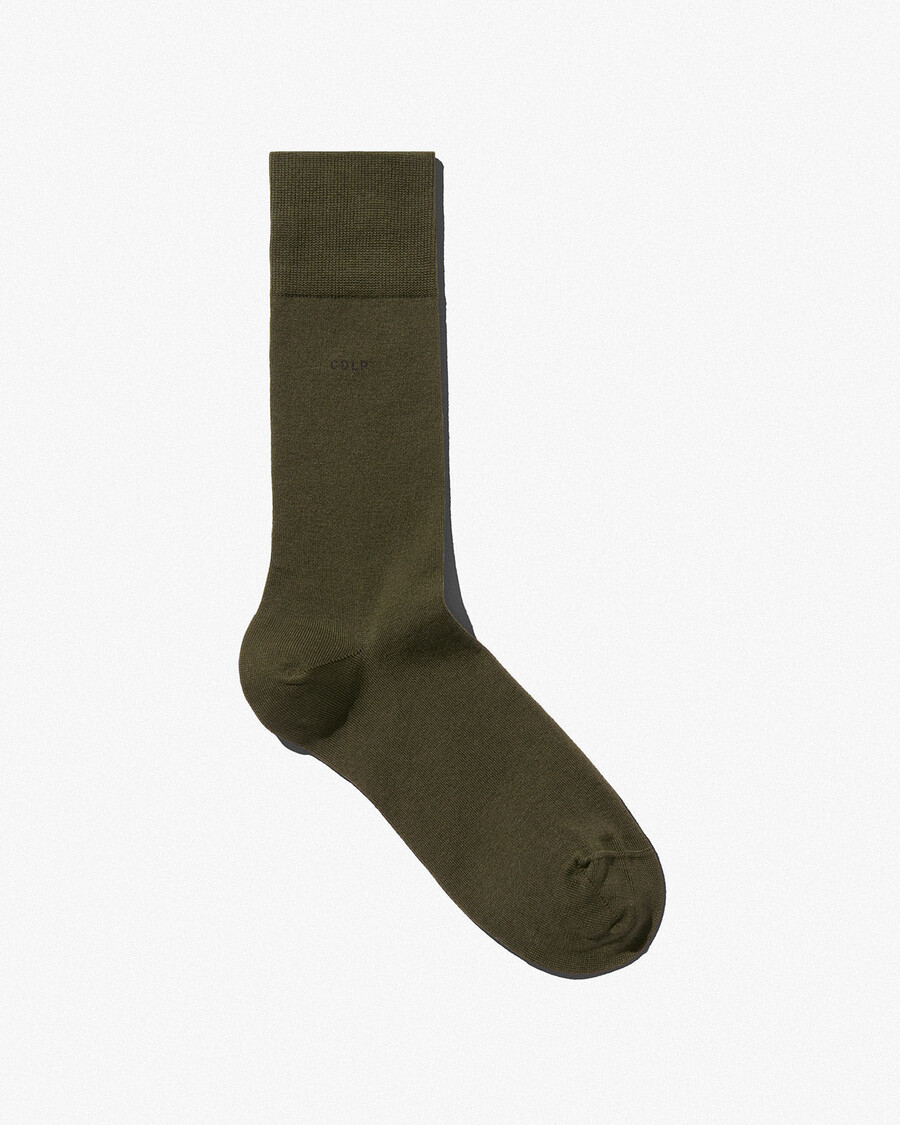 6 x unisex mid length cotton socks in olive green shop now – cdlp