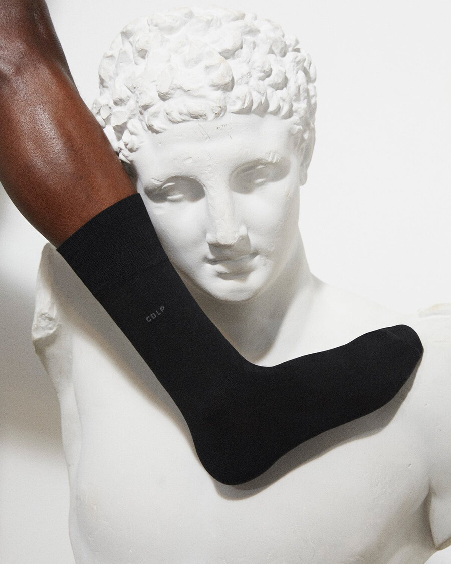 6 x unisex mid length cotton socks in black dark brown dark navy shop now — cdlp